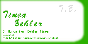 timea behler business card